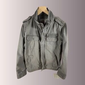 Levi's Mens Military Field Jacket Gray Utility Canvas Coat MSRP $130 NWT - SMALL